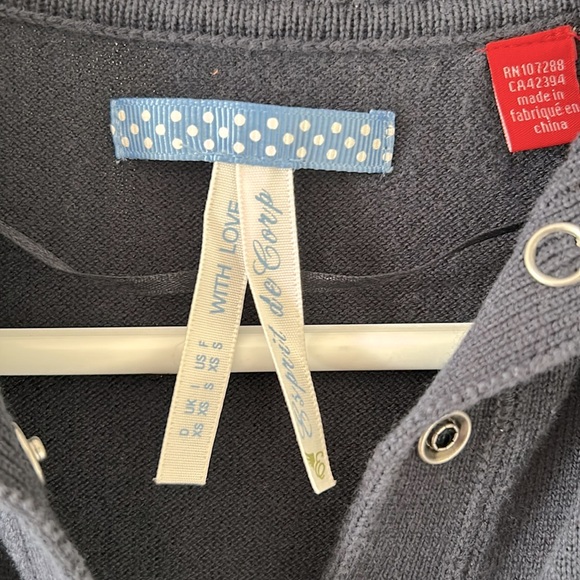 Vintage Esprit Belted Navy Blue Sweater Dress Size Small - Picture 2 of 5